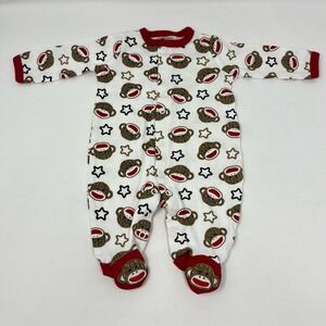 Baby Starters Newborn One Piece Full Snap Suit Monkey Unisex NWOT Up To 8lb